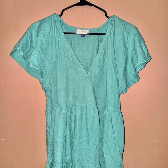 Universal Thread Linen Blend Green Dress - Size Small - Picture 6 of 7